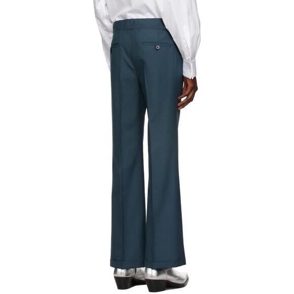 ERNEST W. BAKER ITALY Cuffed 70s Wool Trouser Pant Blue SSENSE 44 XS NWT $570 - Picture 12 of 13